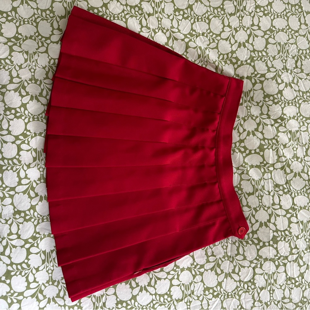 Los Angeles Apparel Red Mini Skater Skirt